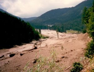 Unterhalb dessen, was wenige Stunden zuvor das Dorf Stava gewesen war.